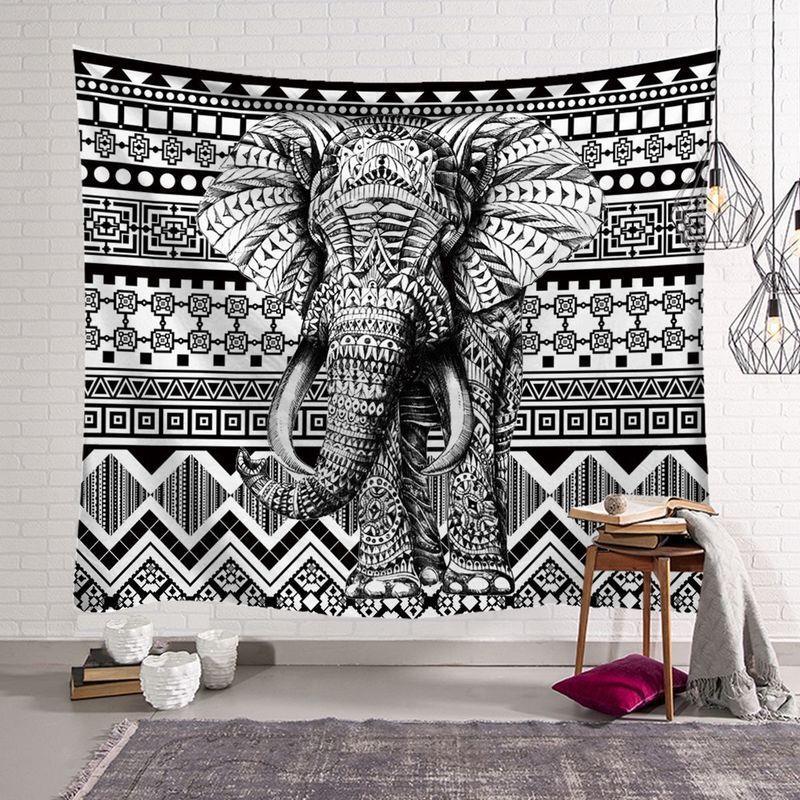 Amazon Express Tapestry Home Decoration Wall Cloth Indian Elephant Background Cloth Hanging Cloth Tapestry Mural Beach Towel