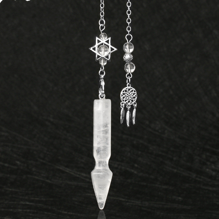 New Product Natural Stone Crystal Jewelry Divination Spirit Pendulum Unisex Tapered Pendant