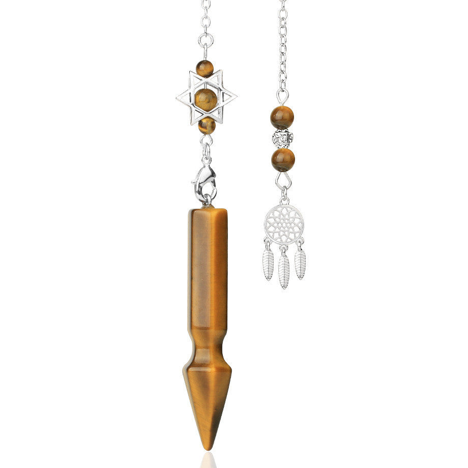 New Product Natural Stone Crystal Jewelry Divination Spirit Pendulum Unisex Tapered Pendant