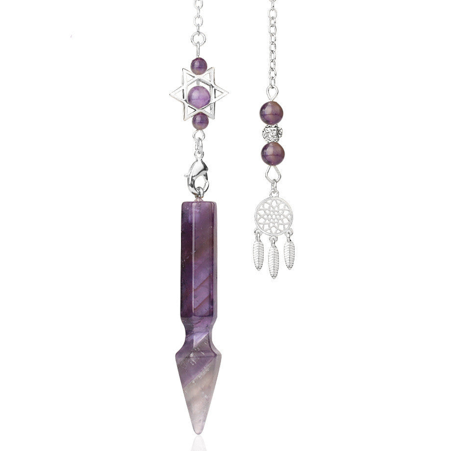 New Product Natural Stone Crystal Jewelry Divination Spirit Pendulum Unisex Tapered Pendant