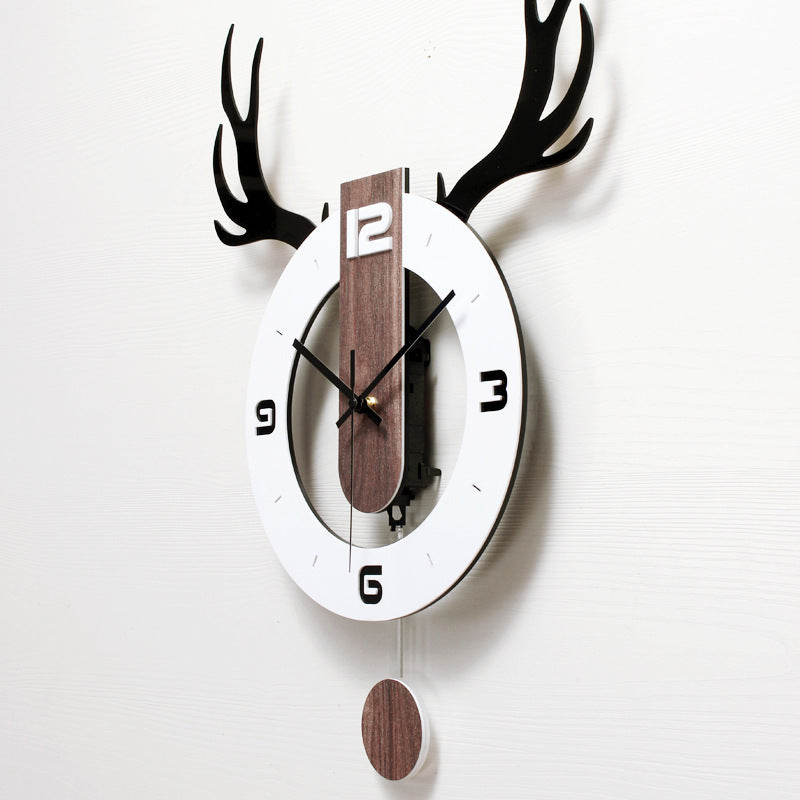 Net Red Clock Nordic Swing Decoration Water Drop Cow Dog Deer Head Wall Clock Living Room Home Fashion Clock Wall