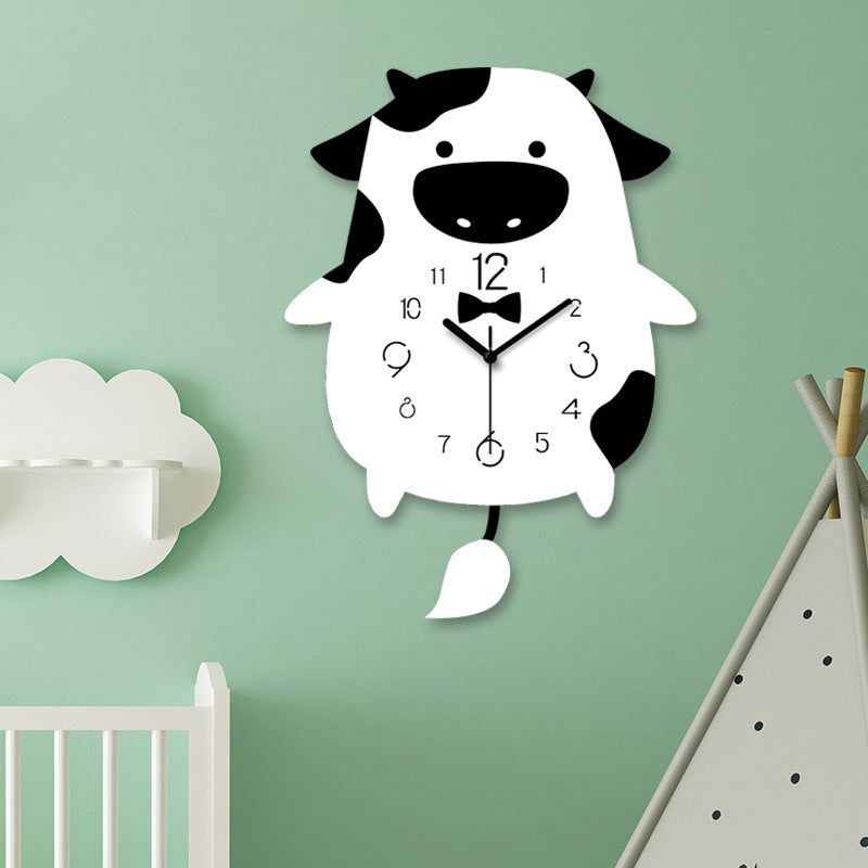 Net Red Clock Nordic Swing Decoration Water Drop Cow Dog Deer Head Wall Clock Living Room Home Fashion Clock Wall