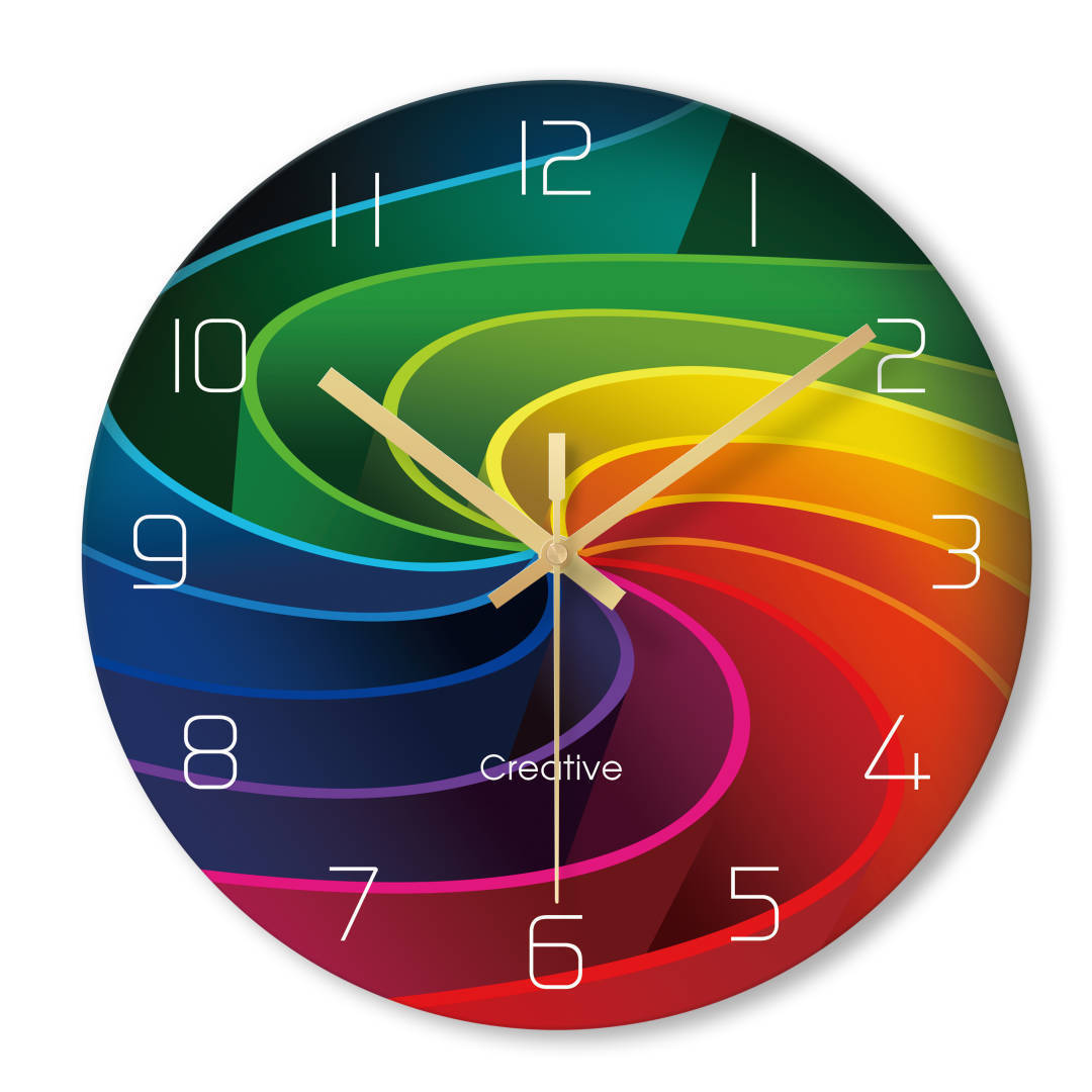 Creative Wall Clock Modern Simple Silent Clock Fashion Household Glass Clock Round Wall Clock