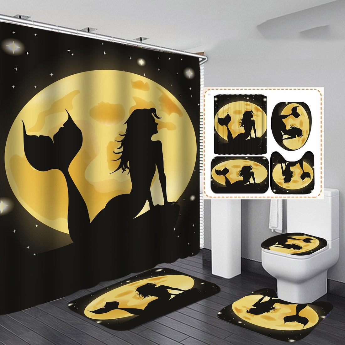 New Product Digital Printing Waterproof Polyester Shower Curtain