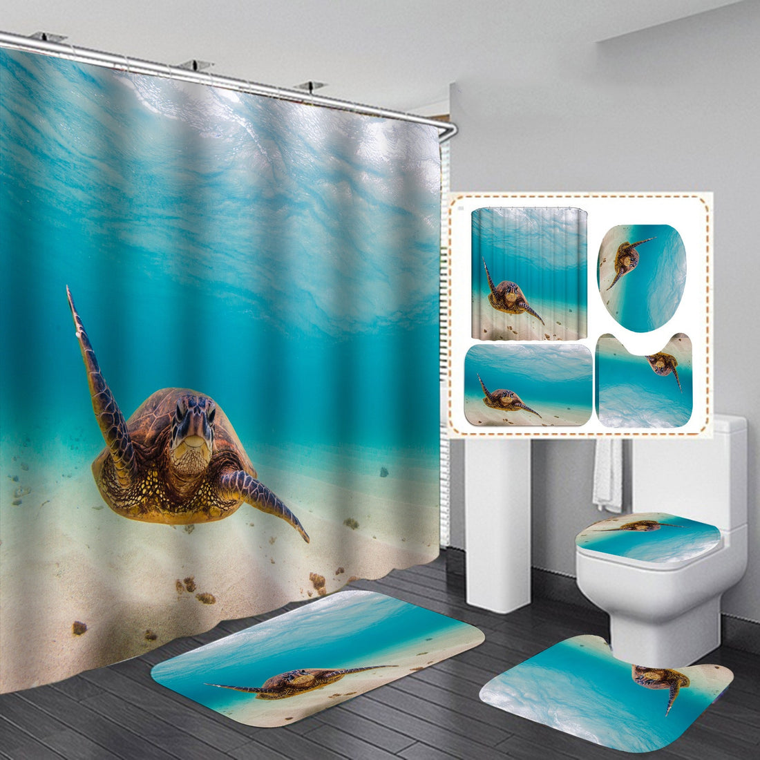 New Product Digital Printing Waterproof Polyester Shower Curtain