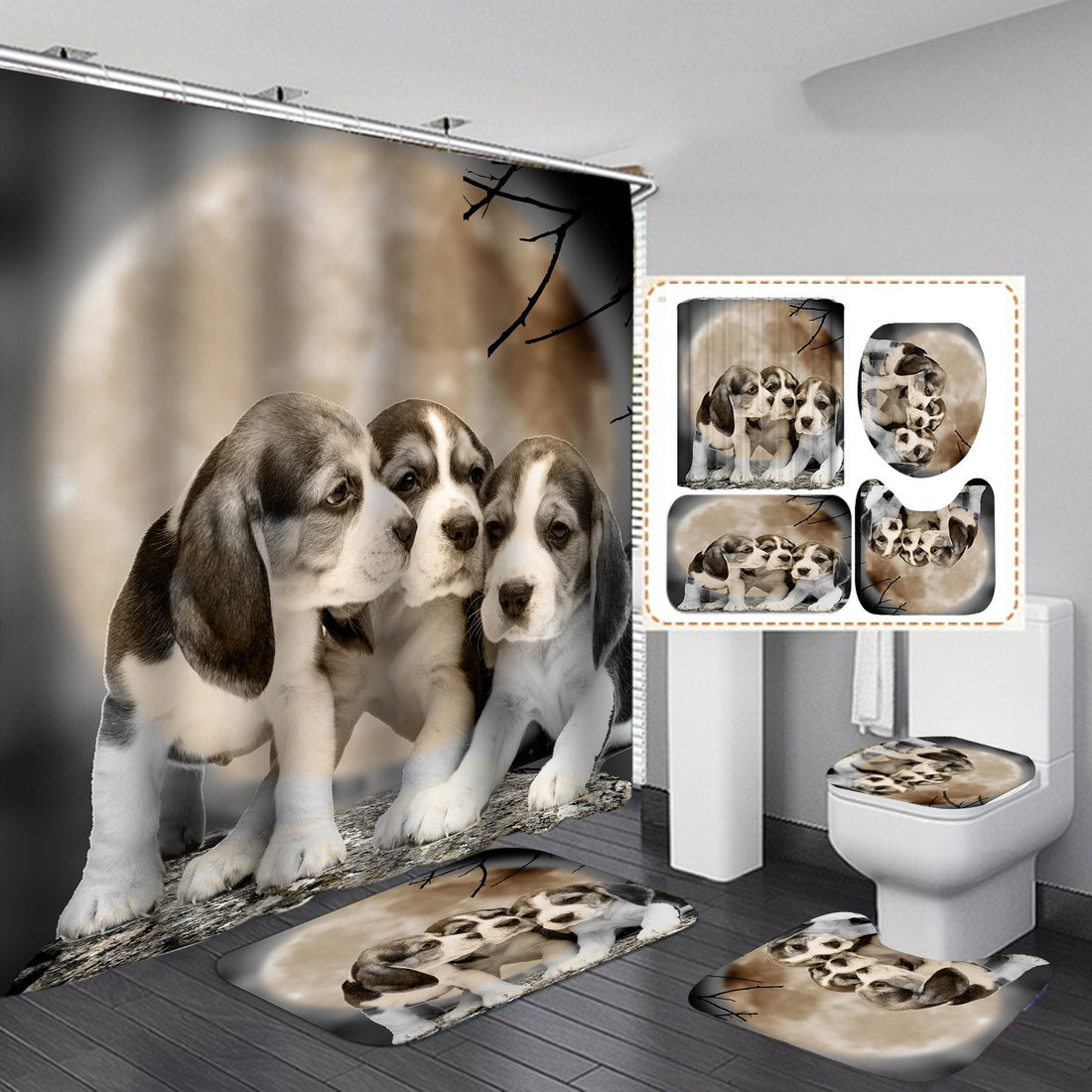 New Product Digital Printing Waterproof Polyester Shower Curtain