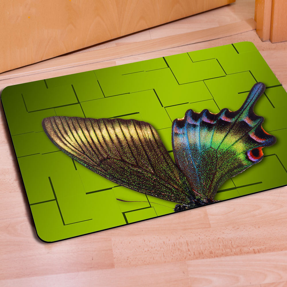 Green Butterfly Floor Mats Bathroom Room Home Mats