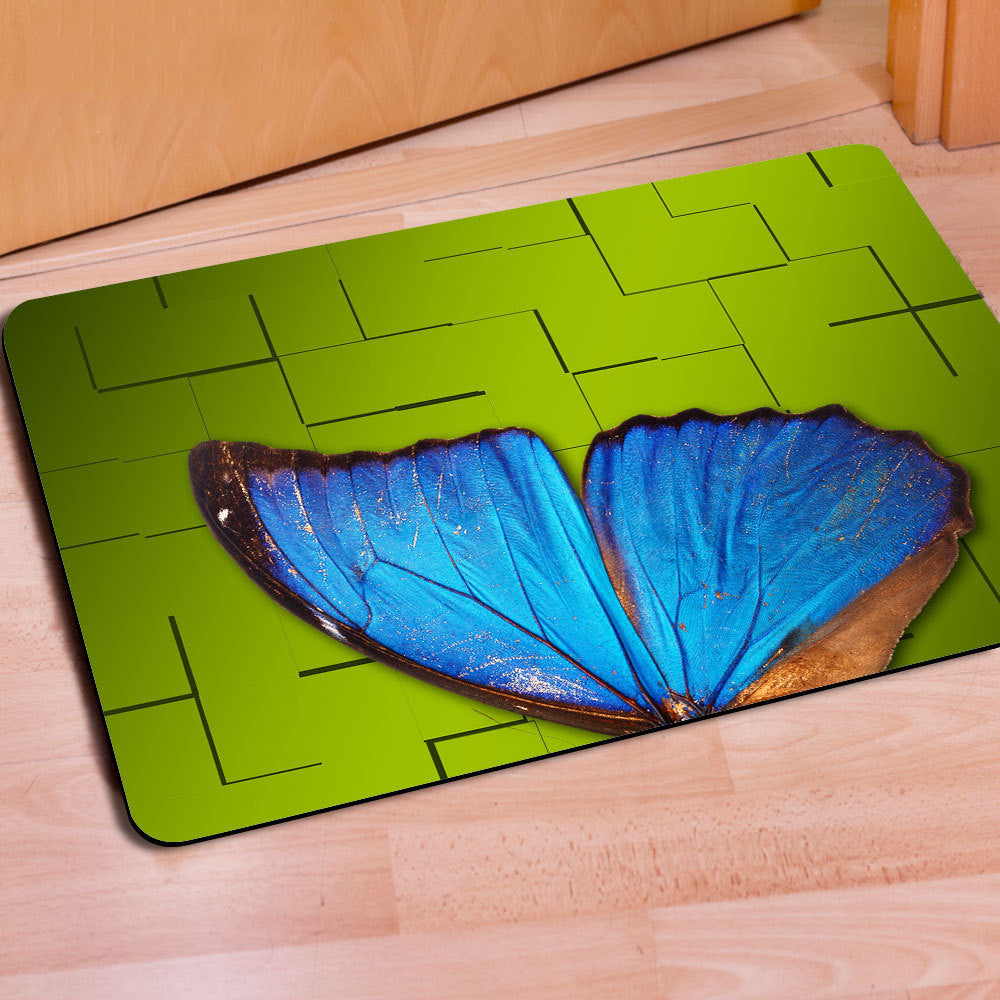 Green Butterfly Floor Mats Bathroom Room Home Mats