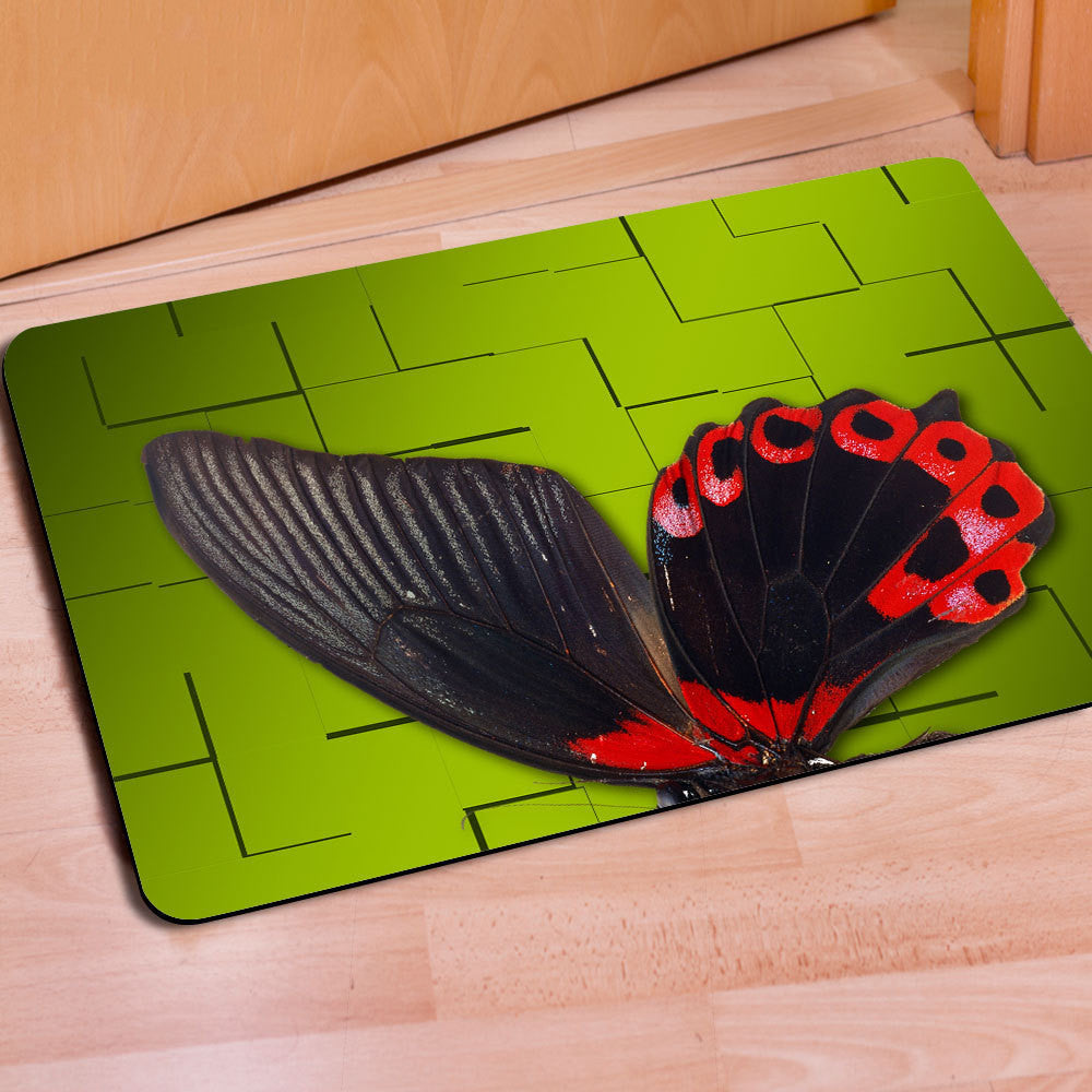 Green Butterfly Floor Mats Bathroom Room Home Mats