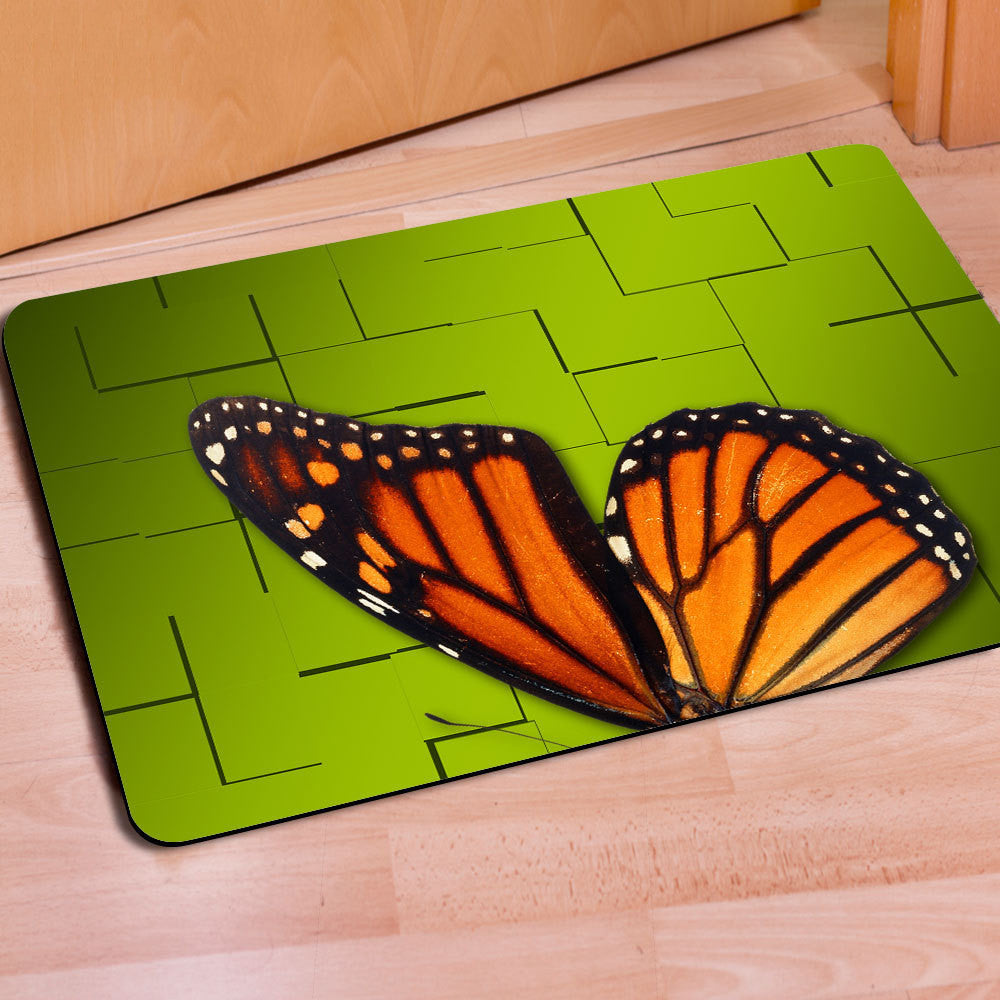 Green Butterfly Floor Mats Bathroom Room Home Mats