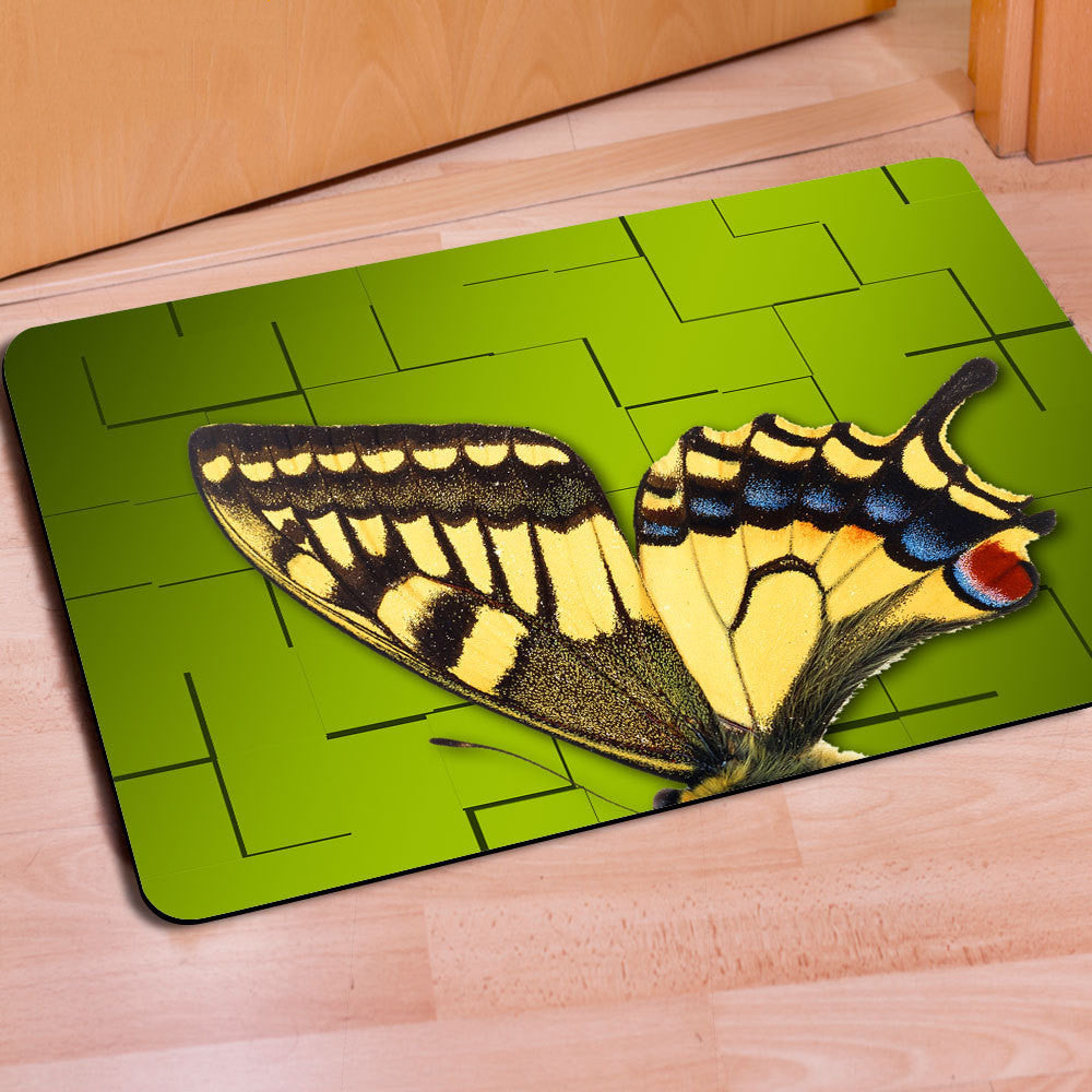 Green Butterfly Floor Mats Bathroom Room Home Mats