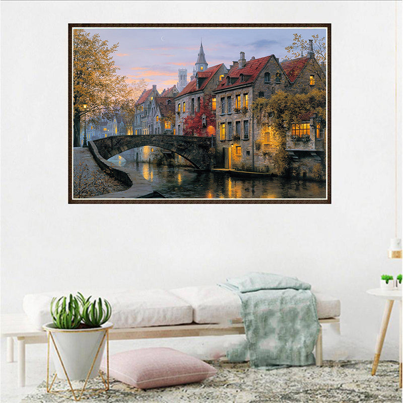 DIY Diamond Embroidery Beautiful River Cross Stitch 5D Diamond Mosaic Diamond Painting Rhinestones Christmas Gift