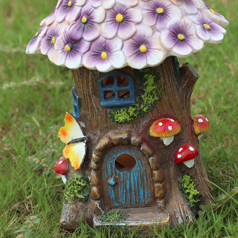Solar Decoration Creative Resin Small House Outdoor Balcony