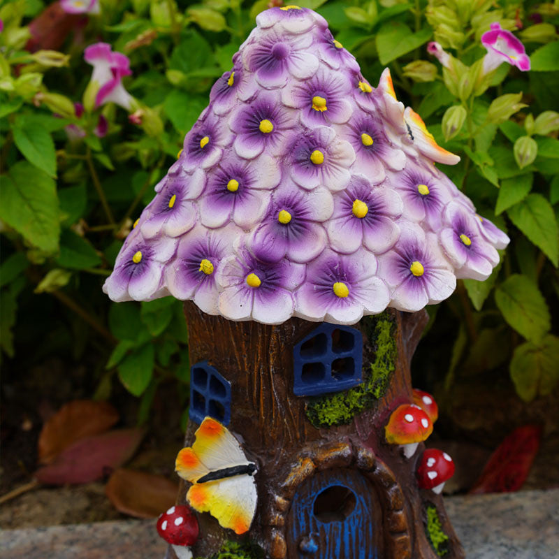 Solar Decoration Creative Resin Small House Outdoor Balcony