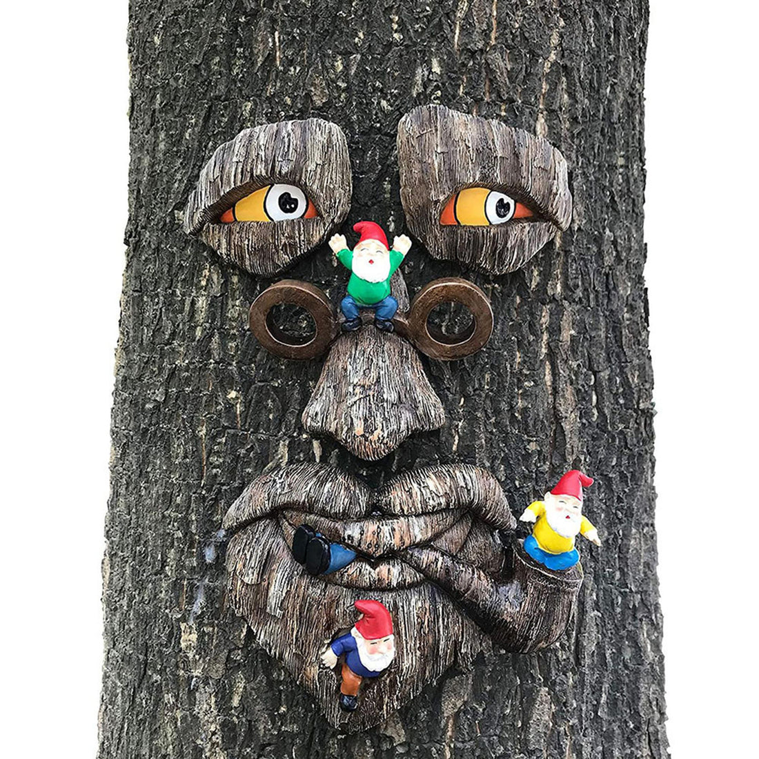 Bark Ghost Face Facial Features Decoration Halloween Xmas DIY Home Easter Outdoor Gardoon Creative Props Tree Monsters Ornaments