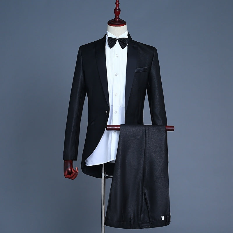 Male Dress Wedding Photo Groom Small Tuxedo Suit Suit