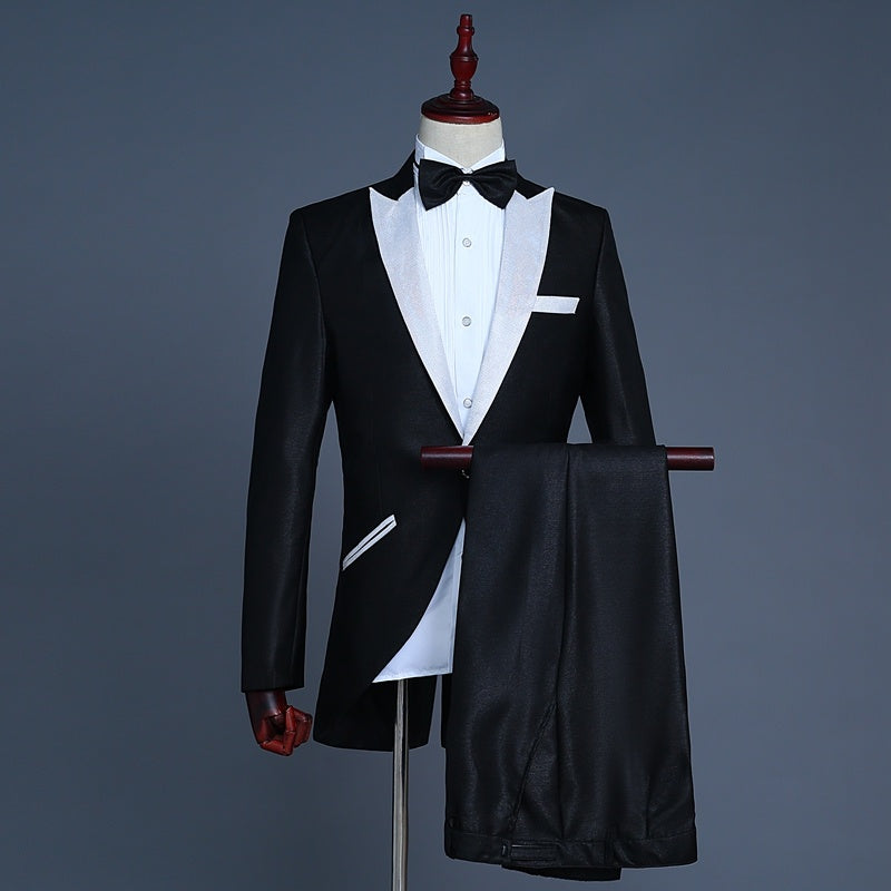 Male Dress Wedding Photo Groom Small Tuxedo Suit Suit