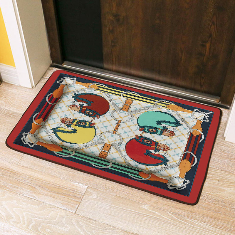 European Style Home Door Mat Bathroom Living Room Carpet Anti-Slip Mat Art Animal Foot Mat