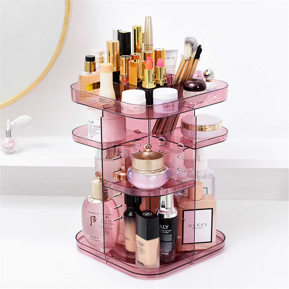 Rotating Acrylic Cosmetic Storage Box Transparent