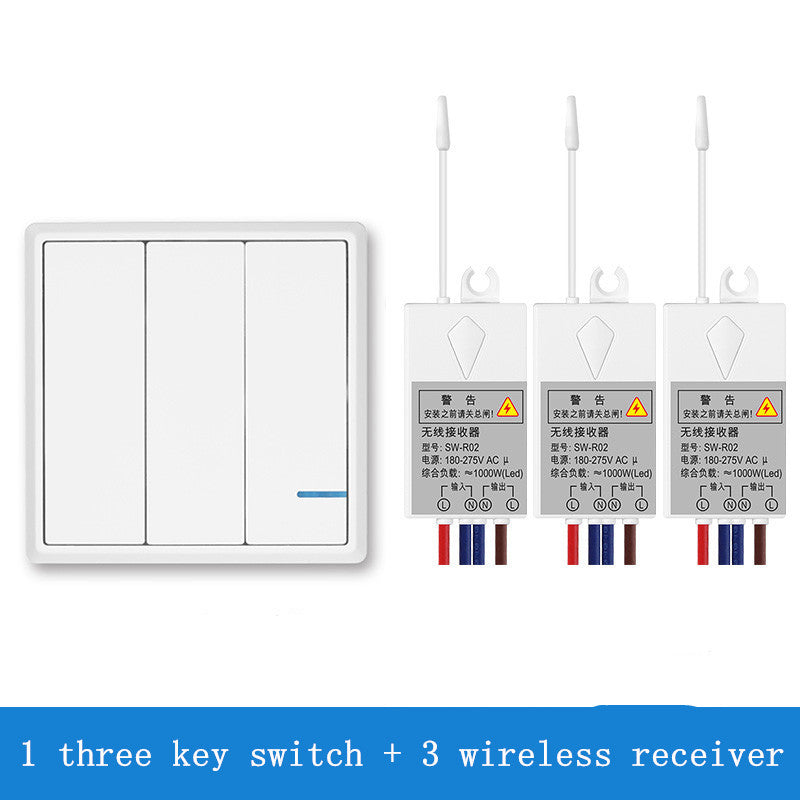 Wireless Remote Control Switch Panel Wiring Free 220 V Intelligent Control Power Supply Lamp Household Remote Dual Control Random Paste