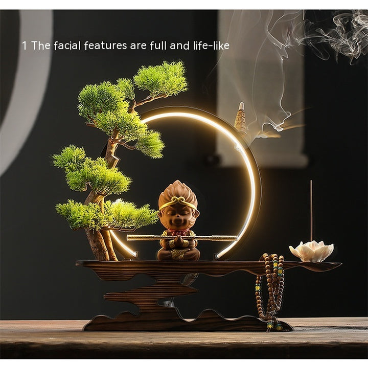 Zen Backflow Incense Burner The Monkey King Quest For The Sutra Decoration Living Room Entrance Office Decorations Home Incense Burner