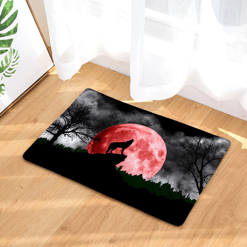 Digital printing flannel floor mat door mat bathroom absorbent non-slip cushion seat cushion carpet