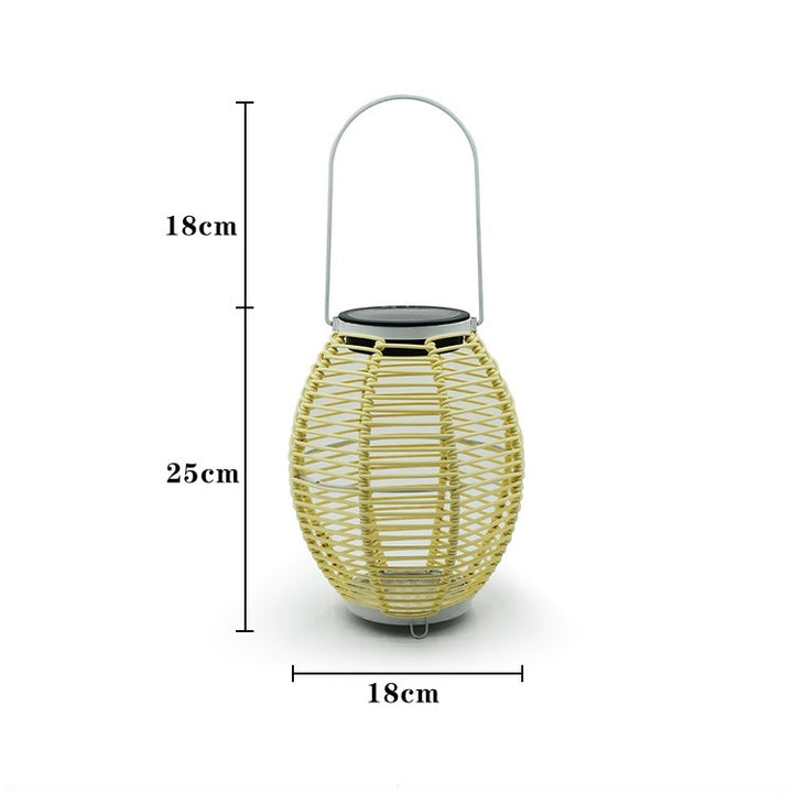 Outdoor Courtyard Garden Lawn Solar Energy Rattan-weaved Ceiling Lamp