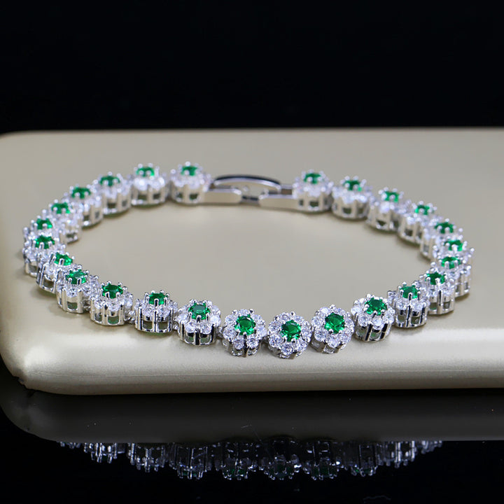 Zircon flower bracelet