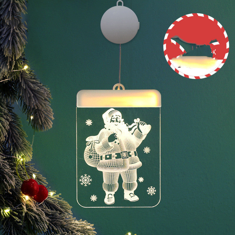 Creativity Christmas Decoration USB Lights LED Battery Lights Bells Elk String Lights 3D Acrylic Board Hanging Lights