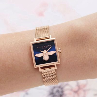 Small band small square shell ladies watch double Roman scale steel watch quartz