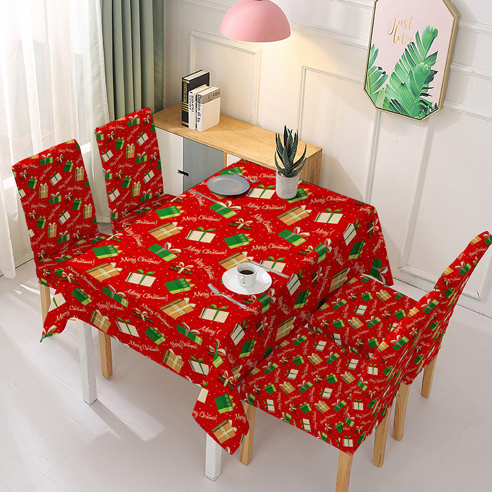 Christmas tablecloth chair cover