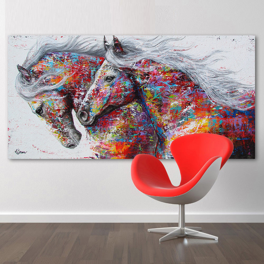 Decorative painting, frameless painting, Pentium horse, computer painting, oil painting, fast selling, Amazon wish drawing.