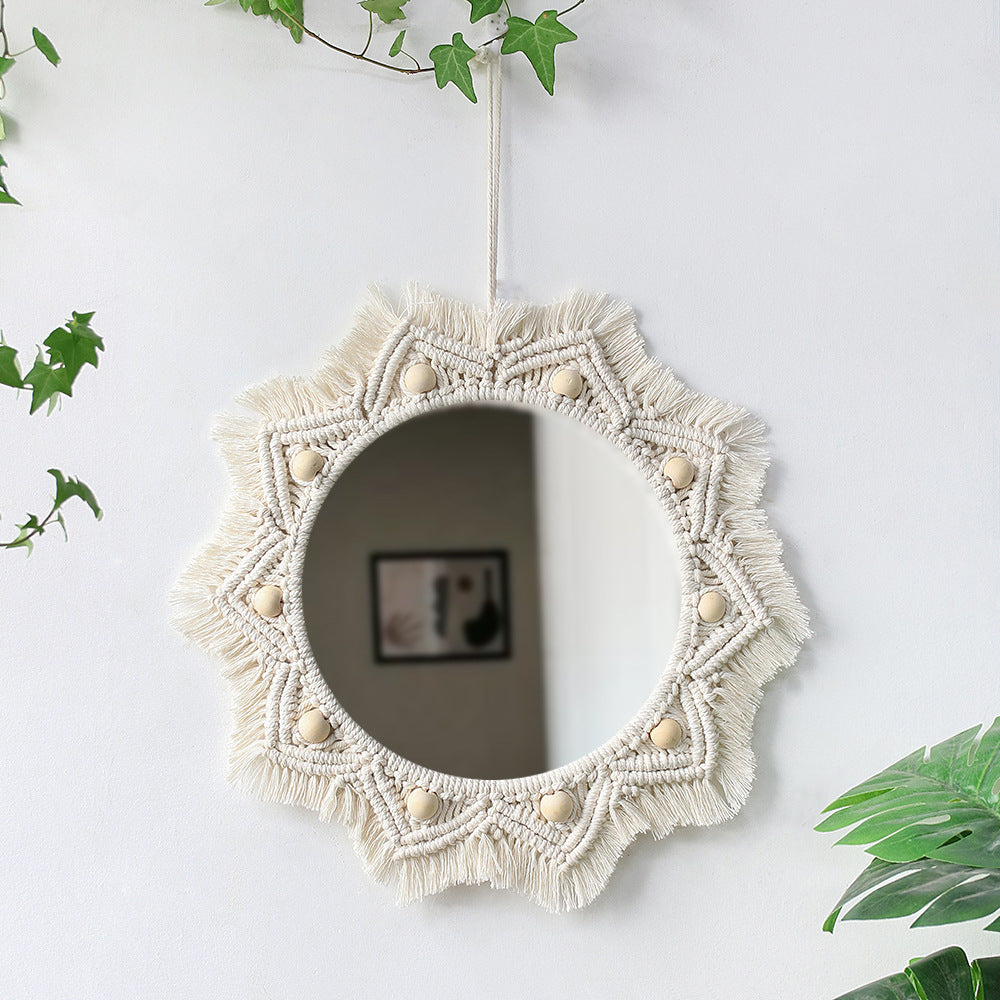 Woven Tapestry Mirror Home Accessories Handmade Decoration