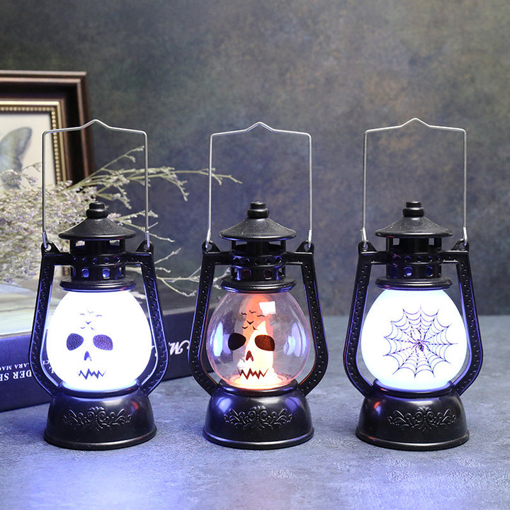 Halloween Decoration Vintage Hanging LED Light Lamp Portable Ghost Spider Nightlight For Haunted House Props Home Party Decor