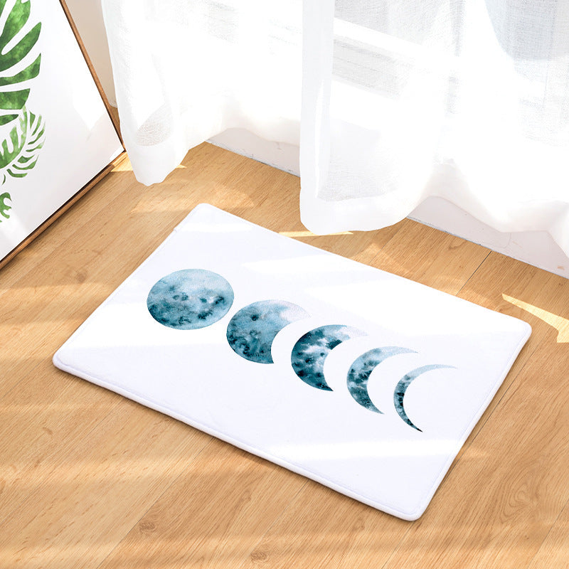 Digital printing flannel floor mat door mat bathroom absorbent non-slip cushion seat cushion carpet