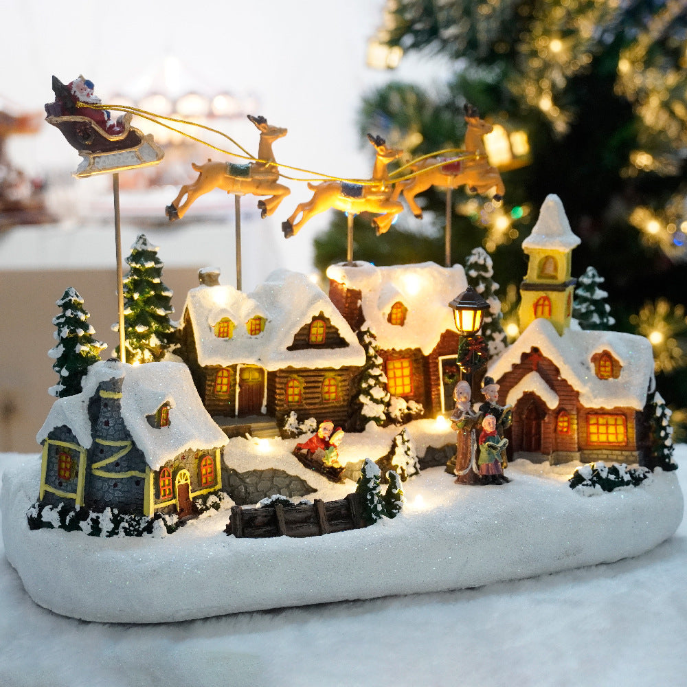 Glowing Christmas Music House Kweichow Moutai Deer Christmas Decorations Holiday Craft