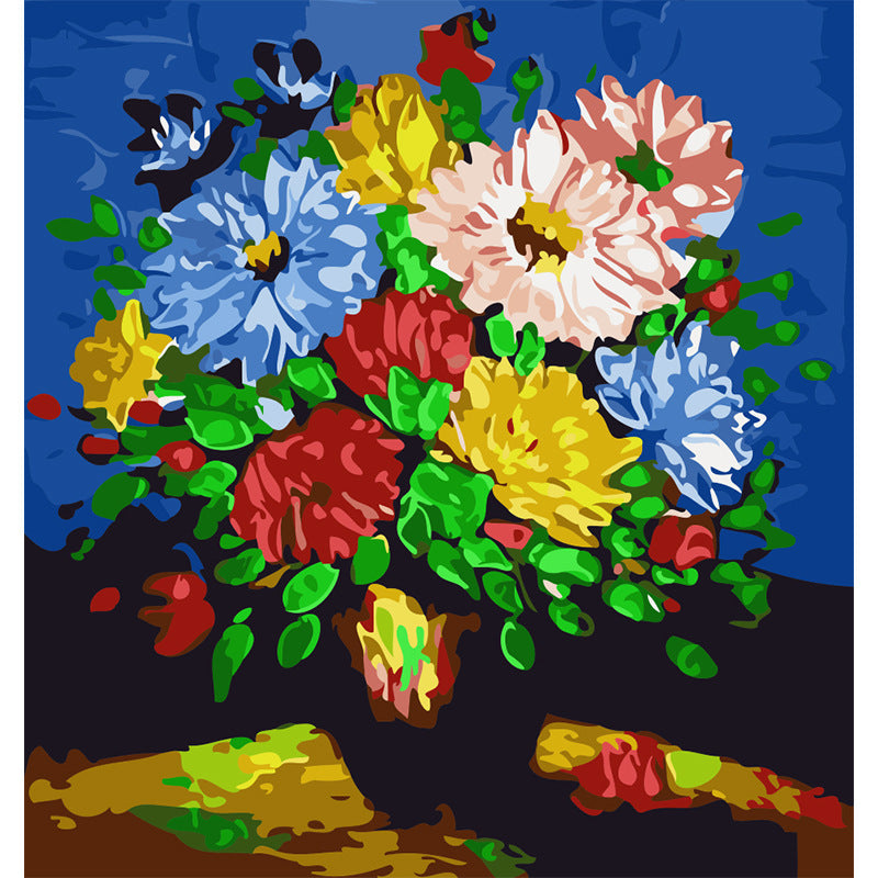 Digital Oil Painting Frameless Flowers