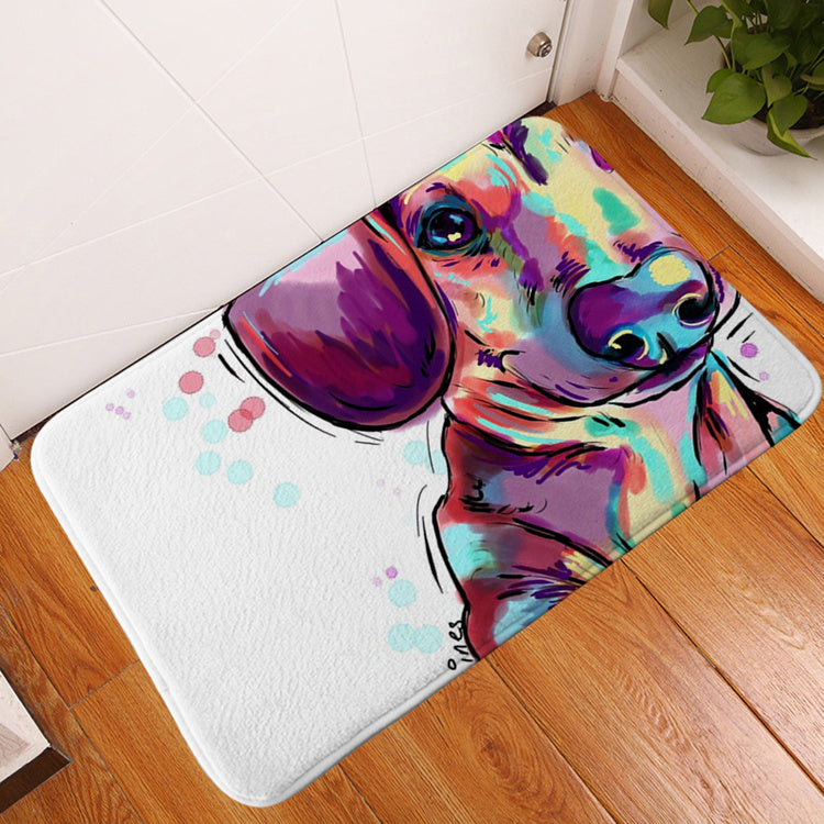 Pet dog flannel floor mat door mat printing foot mat anti-slip mat carpet