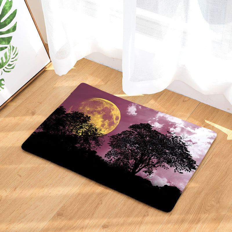 Digital printing flannel floor mat door mat bathroom absorbent non-slip cushion seat cushion carpet
