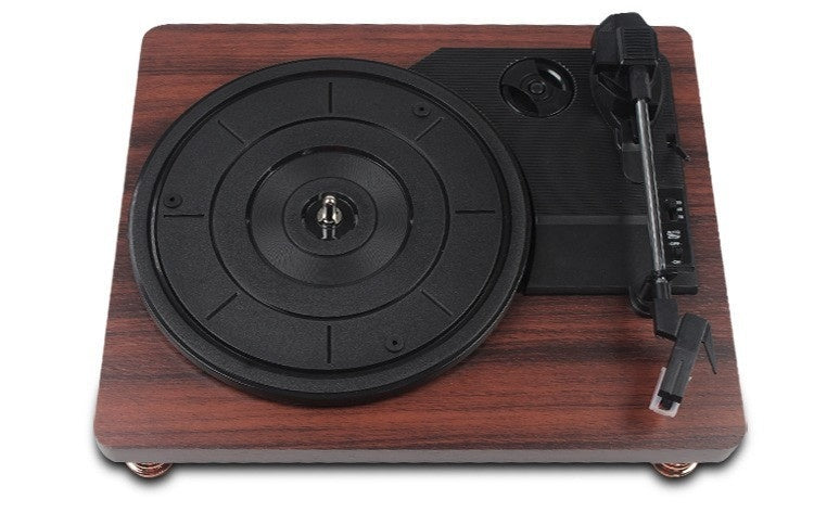 Vinyl Record Player Retro Mahogany Texture Phonograph