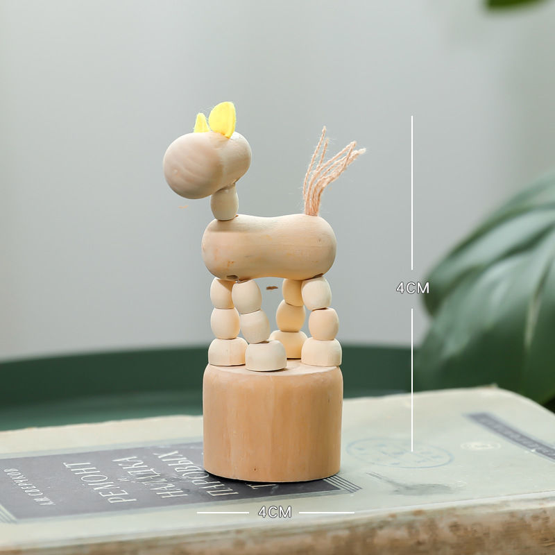 Puppet Wooden Animal Ornaments Home Decoration Pose