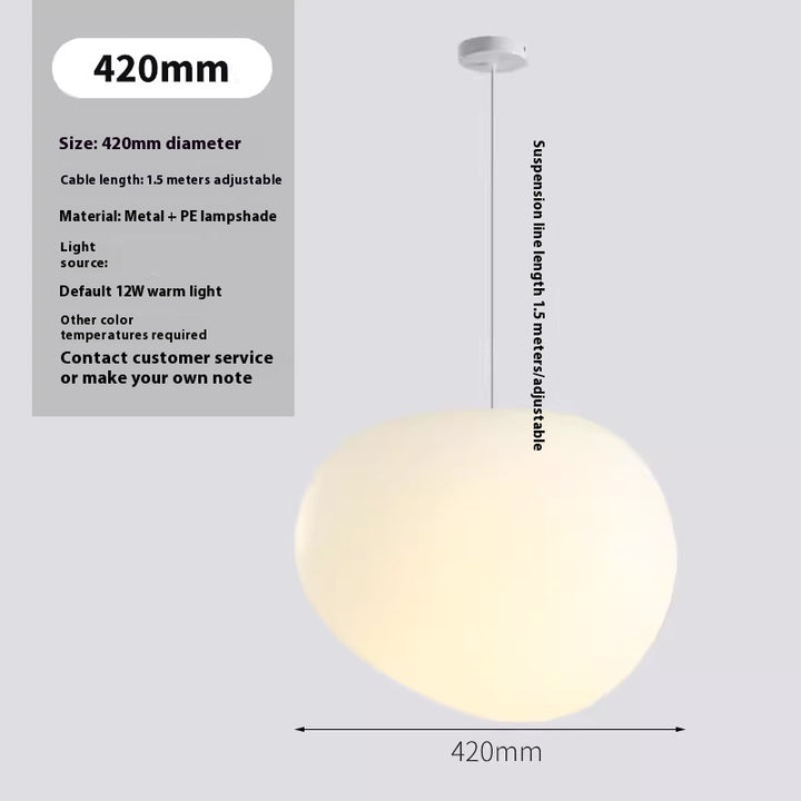 Simple Milky White Pebble Chandelier Restaurant Window Shop Light