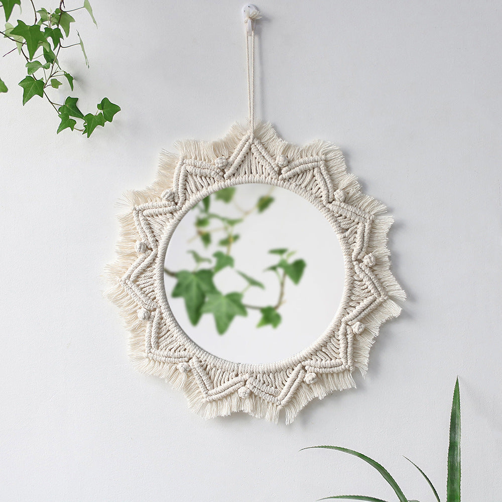 Woven Tapestry Mirror Home Accessories Handmade Decoration