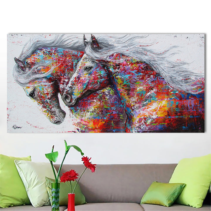 Decorative painting, frameless painting, Pentium horse, computer painting, oil painting, fast selling, Amazon wish drawing.