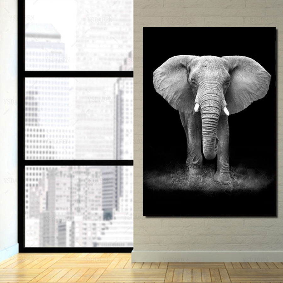 Home decoration inkjet oil painting single elephant