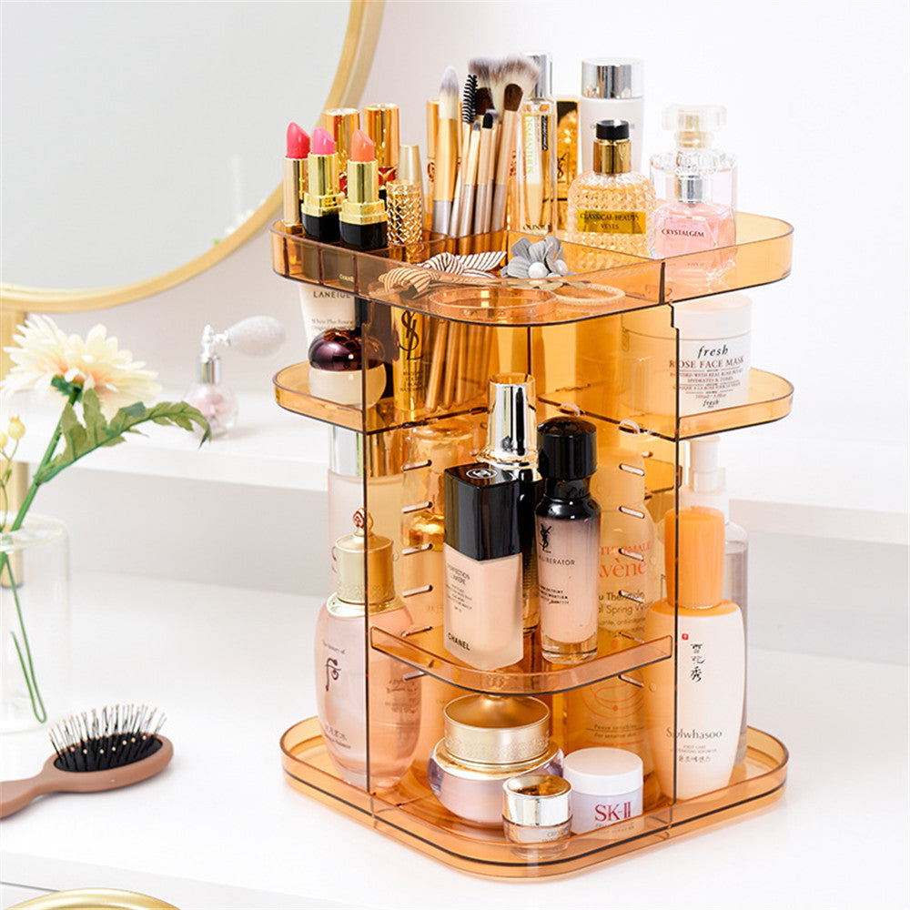 Rotating Acrylic Cosmetic Storage Box Transparent