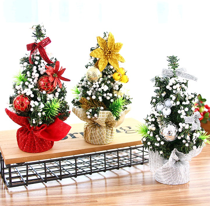 Christmas Ornaments Tree 20cm Mini Christmas Decoration Tree Christmas Day Mall Decoration Desktop Ornaments Small Tree