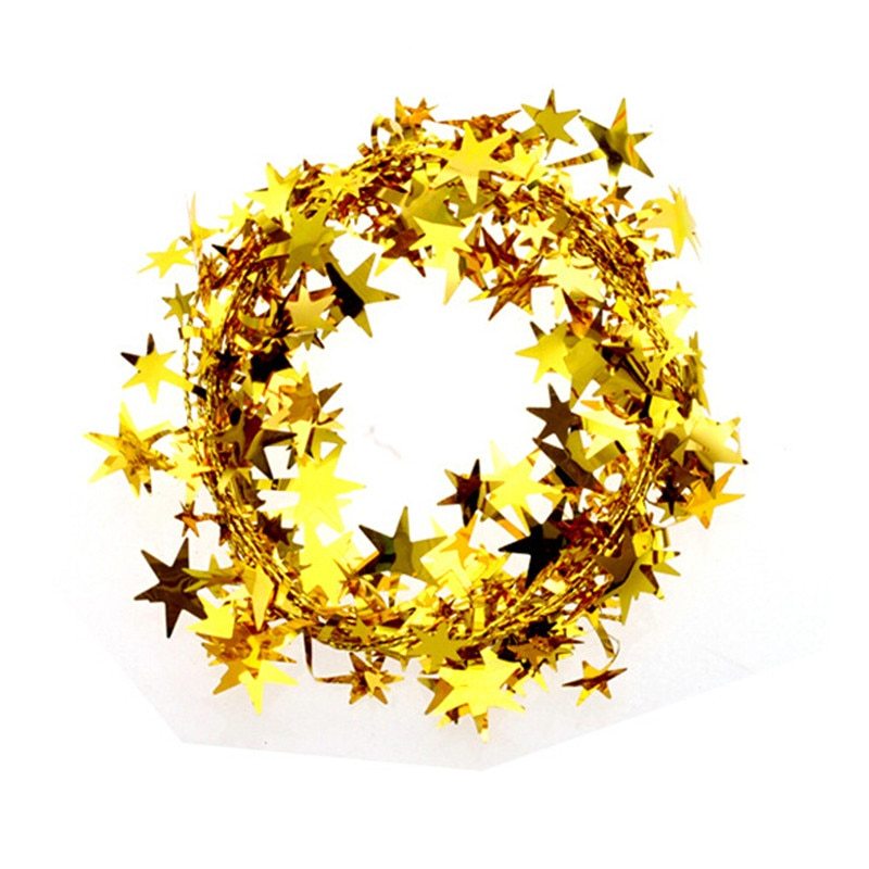 1PCS Christmas Tree Hanging Star Pine Garland Christmas Decoration Ornament new year 5m Wholesale christmas decorations for home