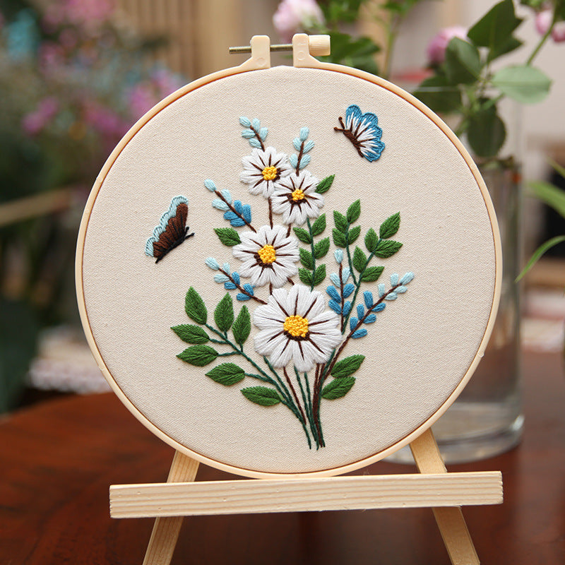 Hand-made Diy Material Package For Embroidered Butterfly Flowers And Paintings