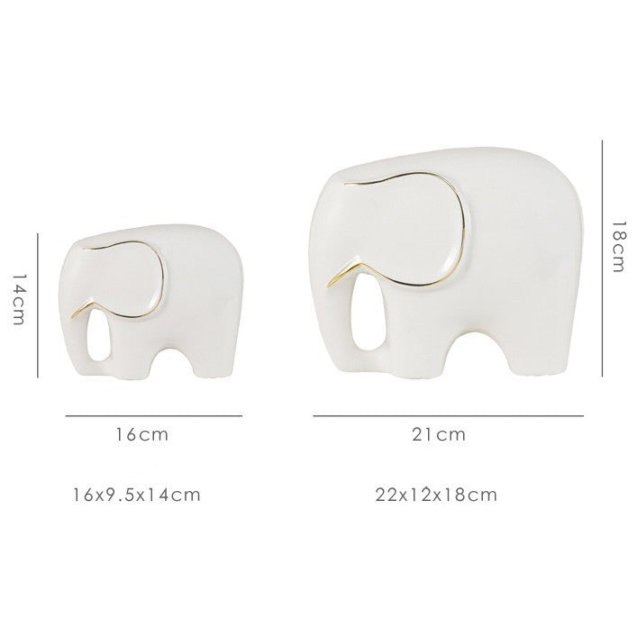 Simple Elephant Ceramic Decoration Office Desktop Home